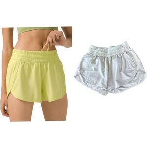 Lululemon Tracker Low-Rise Lined Short 4" in Lemon Vibe Size 6